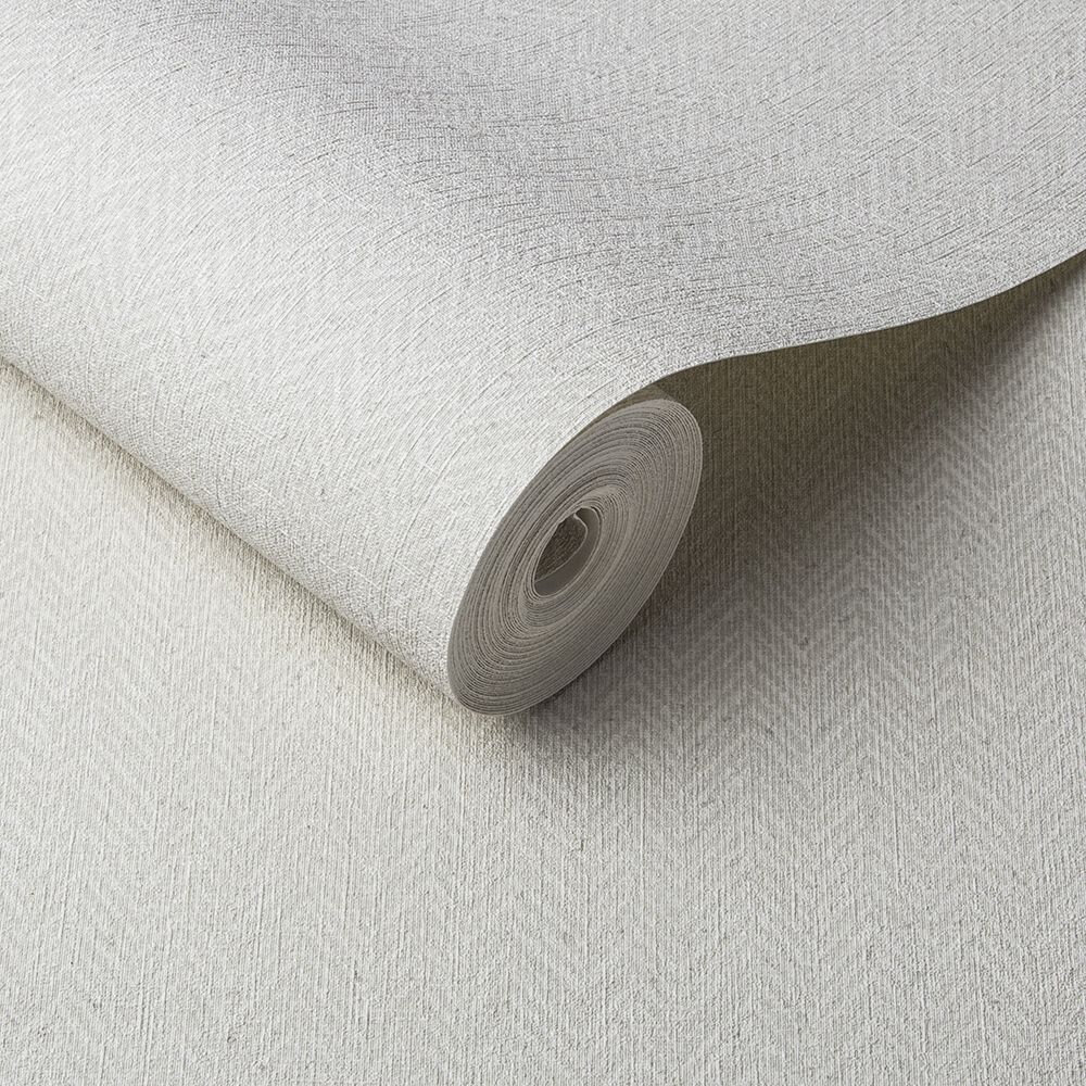 Herringbone Texture Wallpaper - Ecru - by Graham & Brown