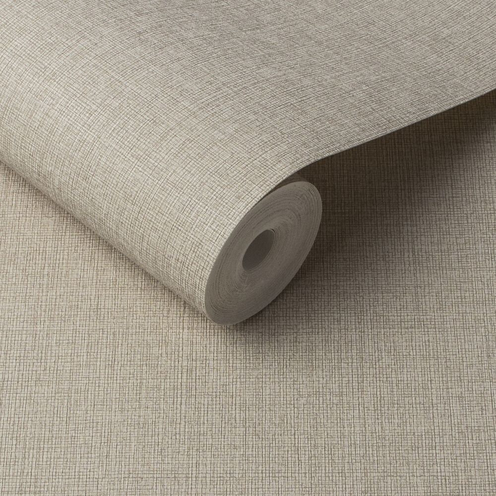 Linen Wallpaper - Beige - by Graham & Brown