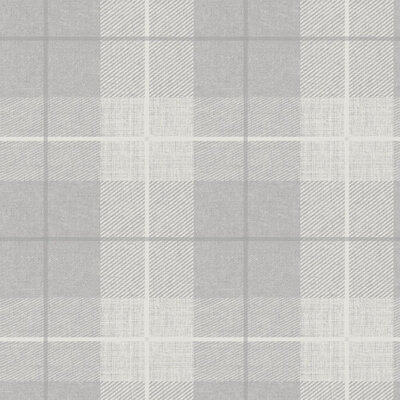 Ochre Grey and Pink/Grey Arthouse Country Check Tartan Wallpaper in Denim 