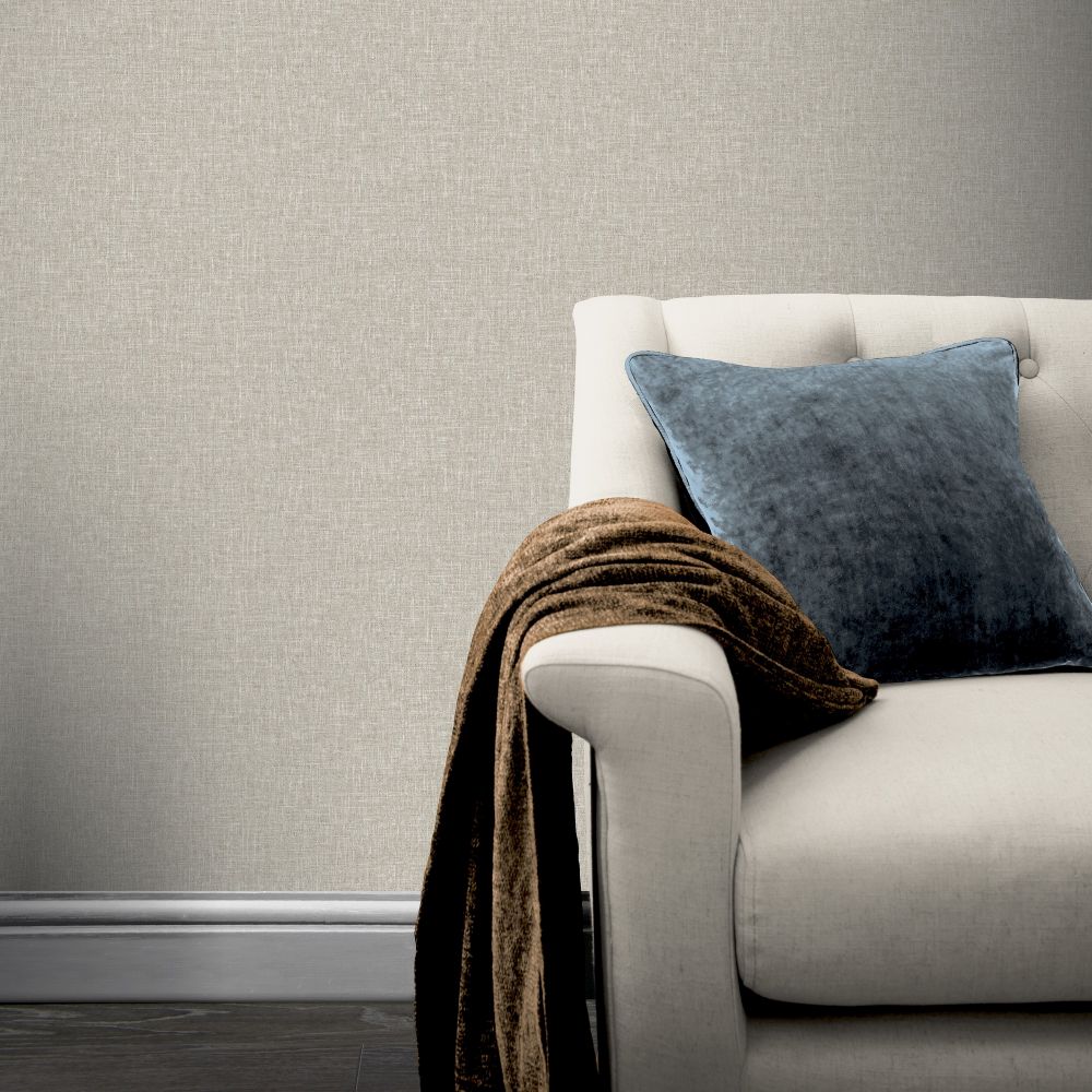 Country Plain Wallpaper - Taupe - by Arthouse