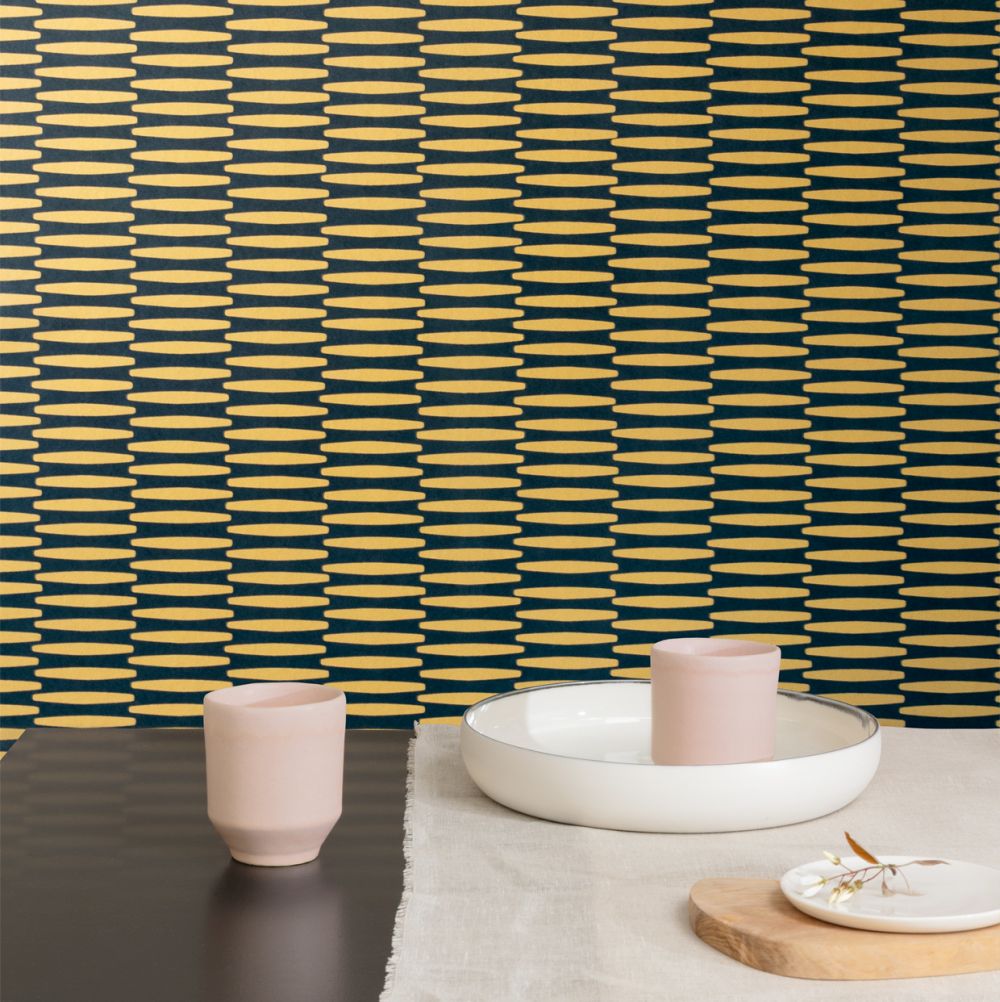 Kente Wallpaper - Curry - by Zoom by Masureel