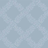 Sandycombe Trellis Wallpaper - Mid-blue / White - by Hamilton Weston Wallpapers. Click for more details and a description.