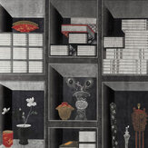 The Korean Library Mural - Grey / Anthracite / Brown - by Mind the Gap. Click for more details and a description.