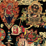 Tibetan Tapestry Metallic Edition Mural - Red / Gold / Black - by Mind the Gap. Click for more details and a description.