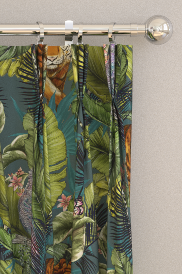 Prestigious Textiles Bengal Tiger Twilight Velvet Curtain Upholstery Fabric 