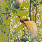 Royal Garden Mural - Green / Taupe / Red / Brown - by Mind the Gap. Click for more details and a description.