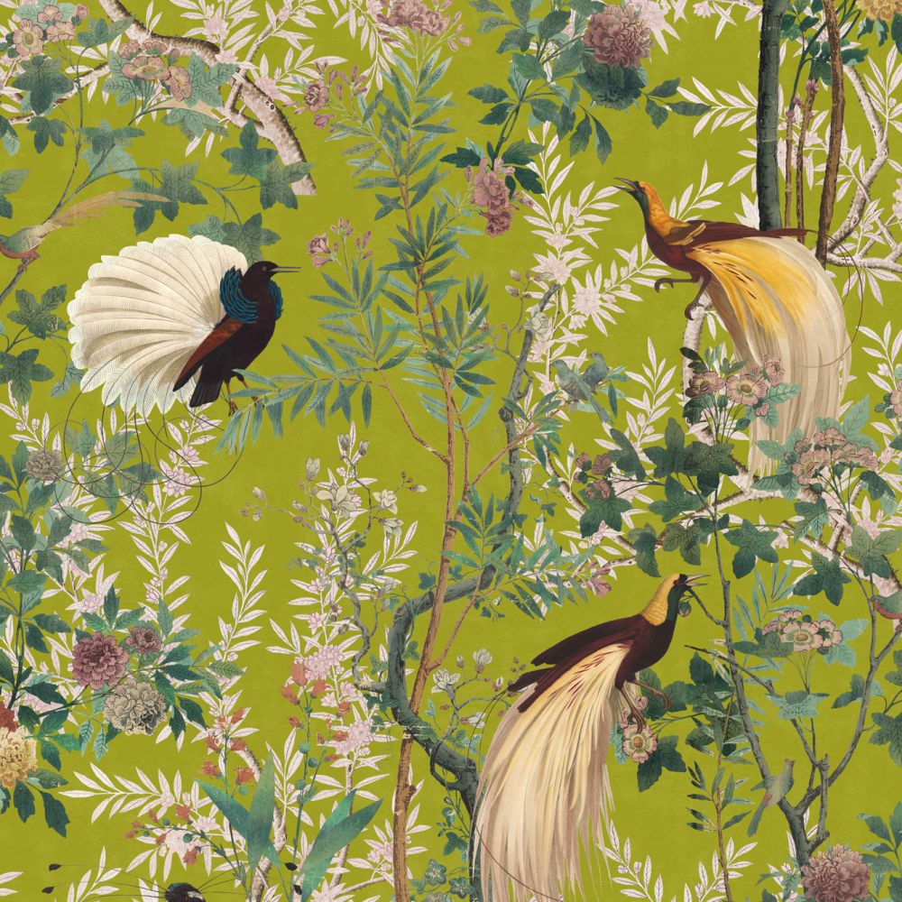 Royal Garden Mural - Green / Taupe / Red / Brown - by Mind the Gap