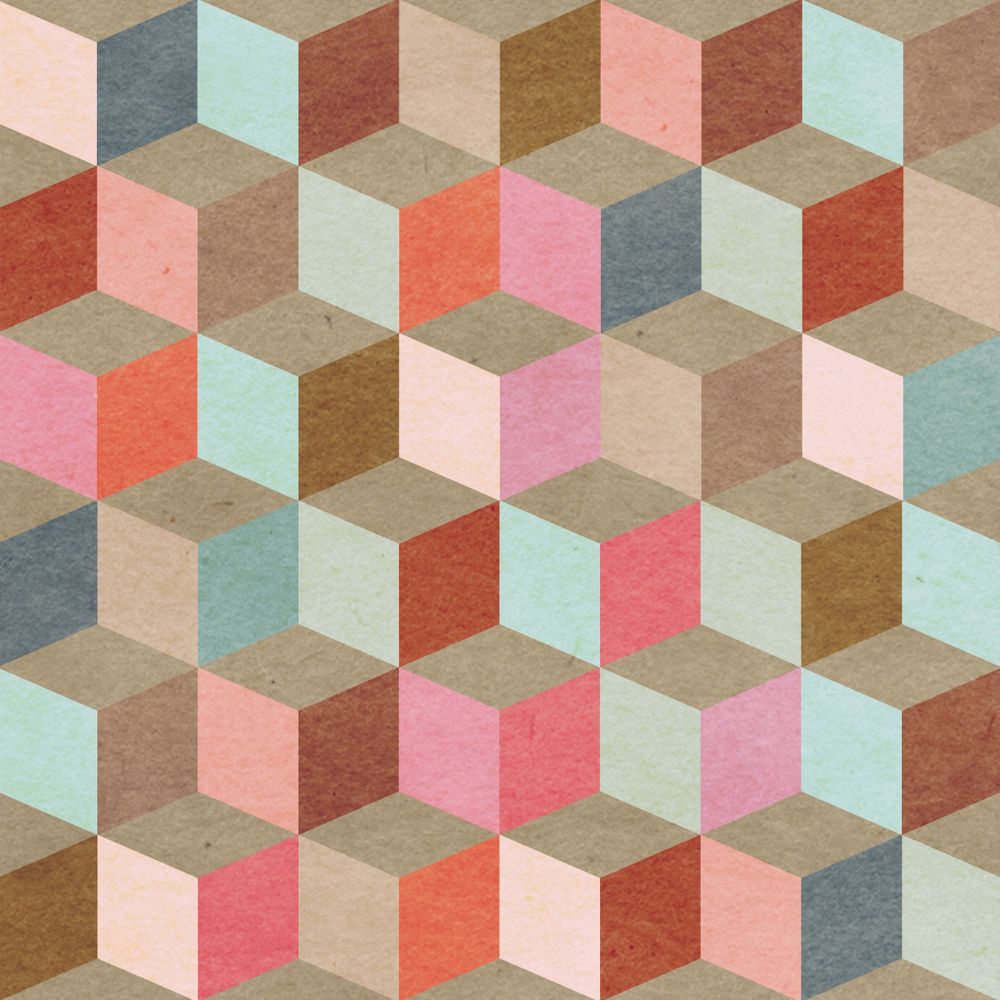 Coloured Geometry Mural - Beige - by Mind the Gap