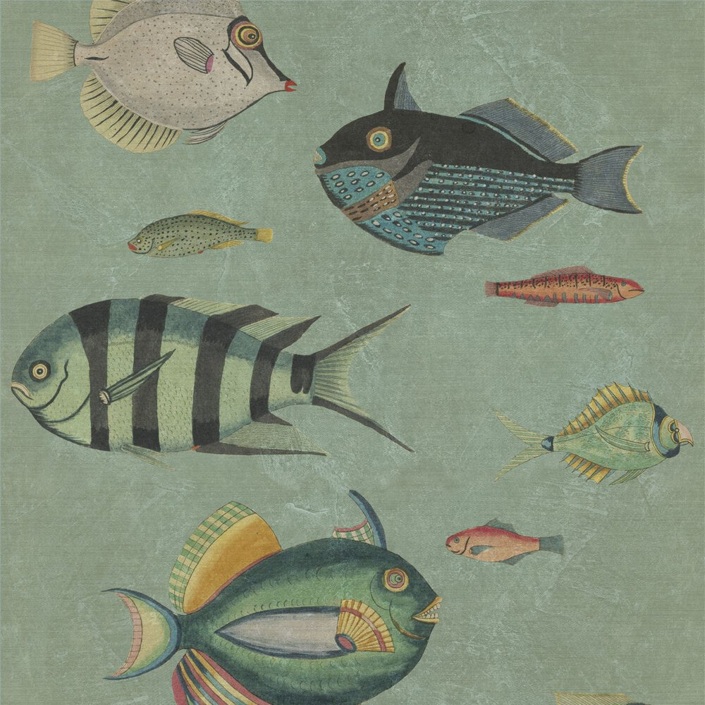 Poissons Mural - Green - by Mind the Gap