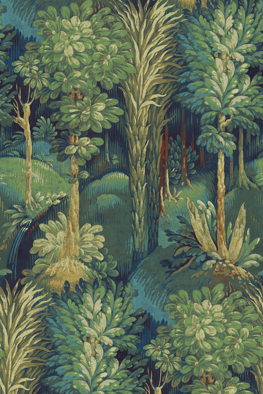 Forbidden Forest Fabric - Sapphire - by Prestigious
