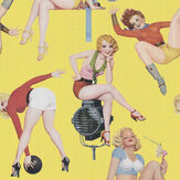 Pin-Up Girls Mural - Yellow - by Mind the Gap. Click for more details and a description.