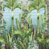 Palm House Panel Mural - Leaf Green  - by Osborne & Little. Click for more details and a description.