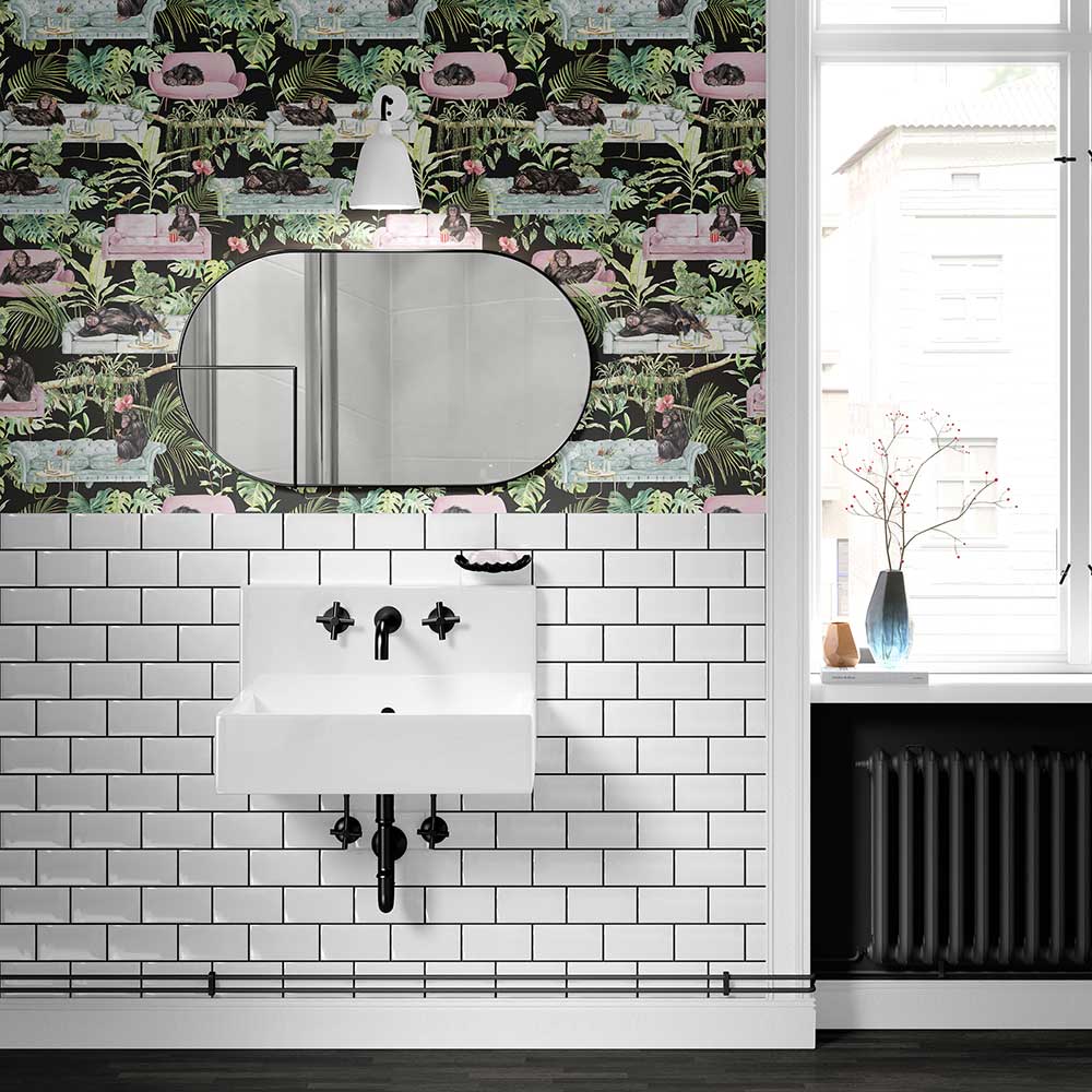 Monkey Business Wallpaper - Black - by Graduate Collection