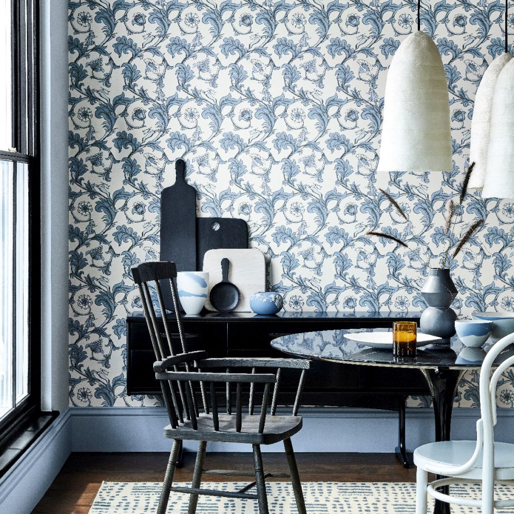 Stag Trail Wallpaper - Sky - by Little Greene