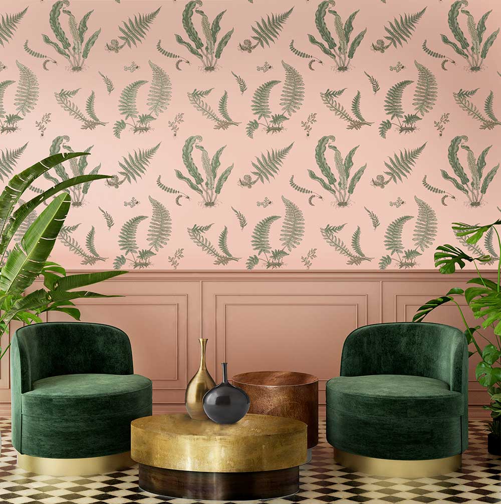 Ferns Wallpaper - Blush - by G P & J Baker