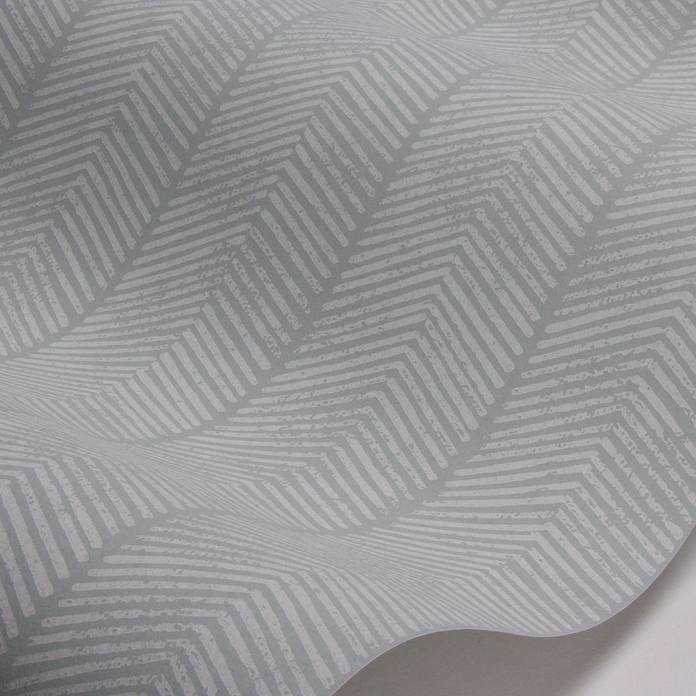 Herringbone Wallpaper - Aqua - by G P & J Baker