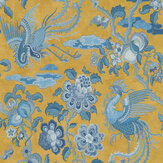 Chifu Wallpaper - Teal / Ochre - by G P & J Baker. Click for more details and a description.