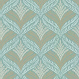 Sotherton Wallpaper - Aqua / Silver - by Osborne & Little. Click for more details and a description.
