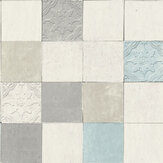 Papier peint Tile - Gris / aqua - New Walls. Cliquez pour en savoir plus et lire la description.