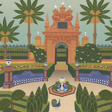 Alcazar Gardens Wallpaper - Terracotta & Spring Green Multi - by Cole & Son. Click for more details and a description.