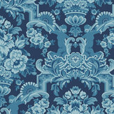 Lola Wallpaper - China Blues on Midnight - by Cole & Son. Click for more details and a description.
