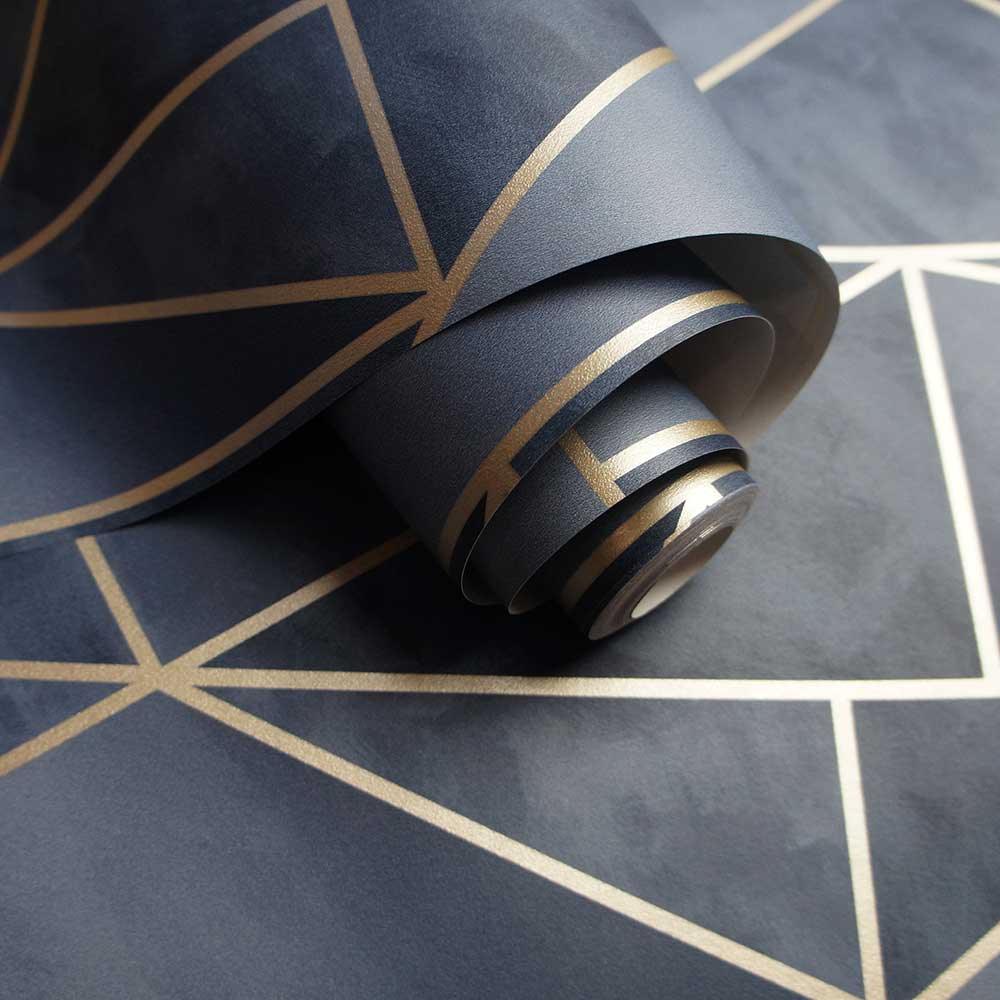 Charon Wallpaper - Navy / Gold - by Albany