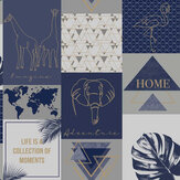 Adventure Wallpaper - Navy - by Albany. Click for more details and a description.