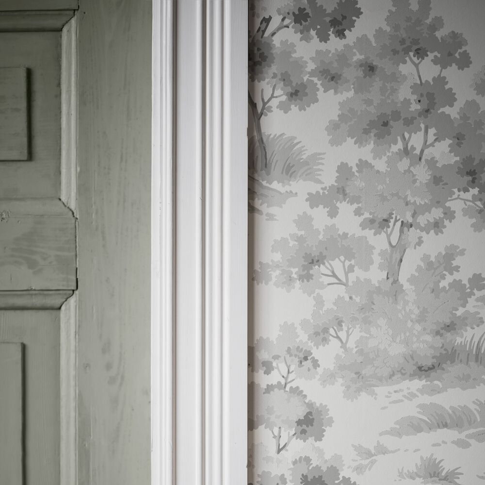 Countryside Morning Wallpaper - Grey - by Boråstapeter