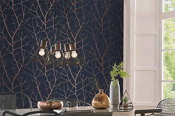 Boreas Wallpaper - Midnight - by Graham & Brown
