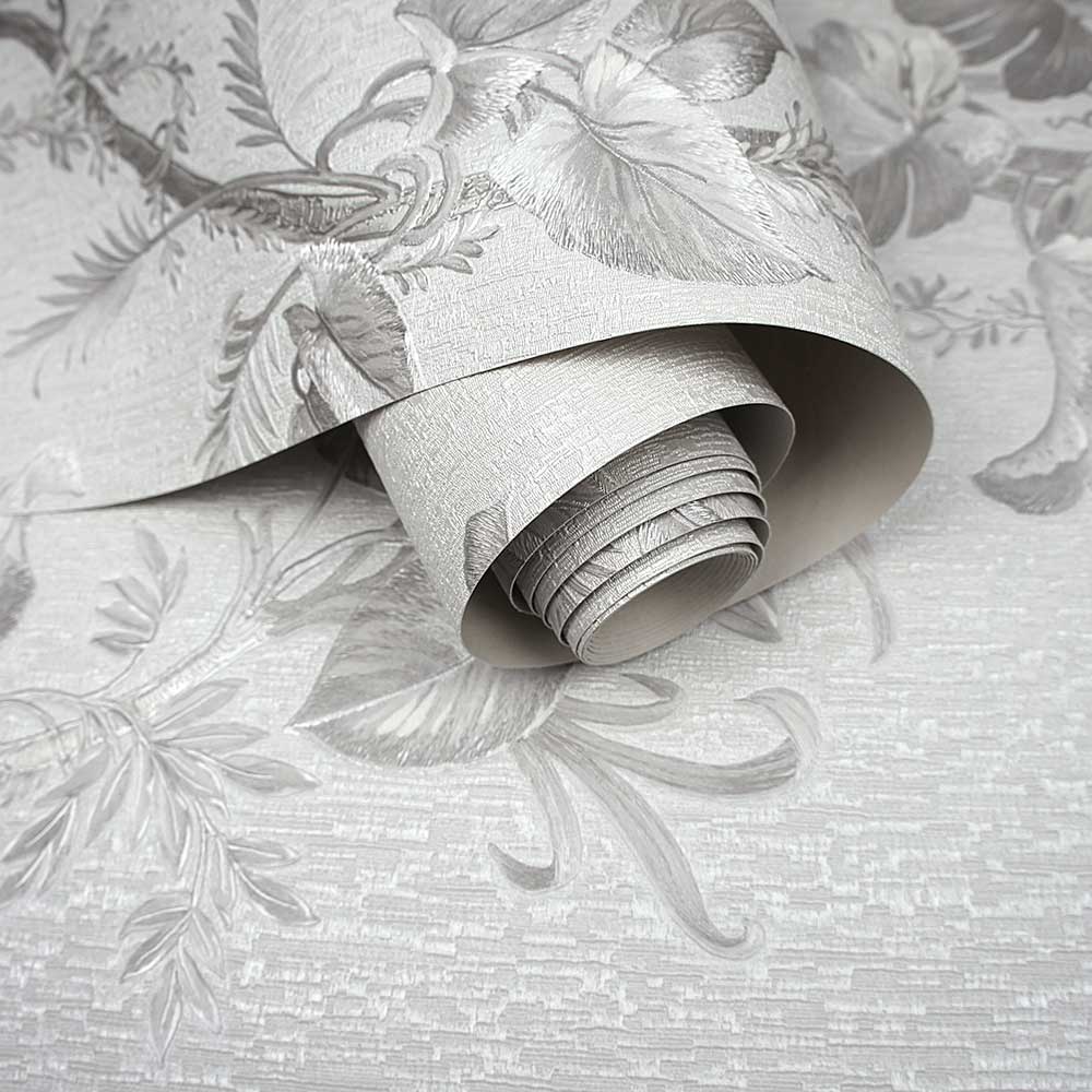 Alocasia Wallpaper - Grey - by Albany
