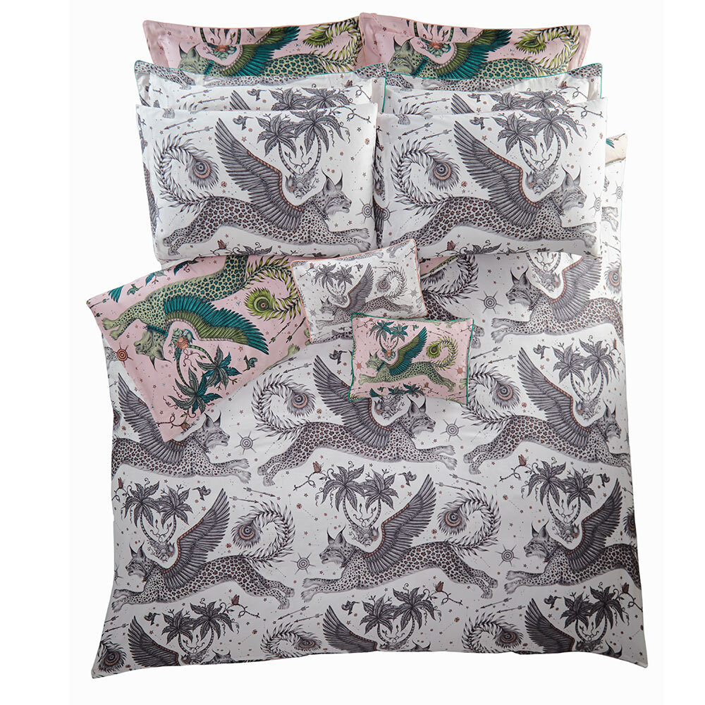Lynx Standard Pillowcase Pair - Blush/ White - by Emma J Shipley