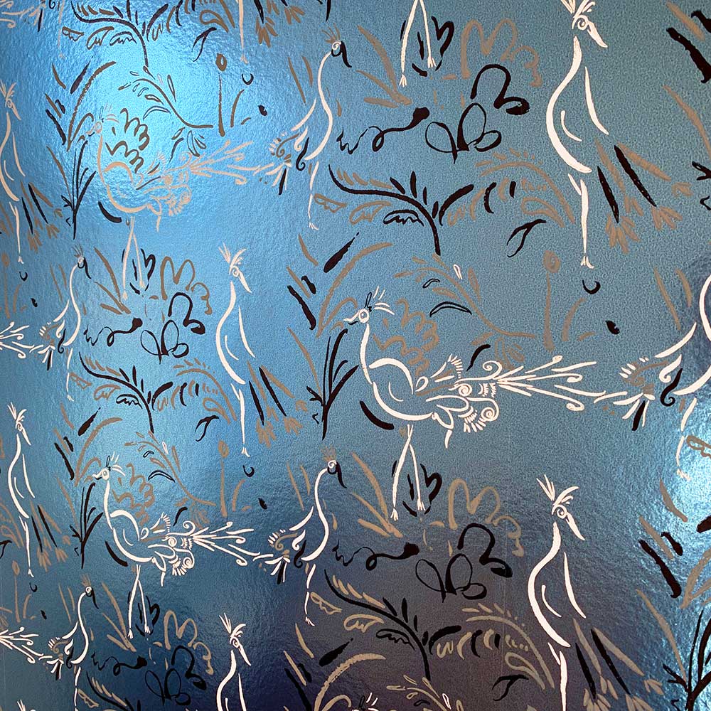 Birds Wallpaper - Silver Blue - by Polly Dunbar Decoration