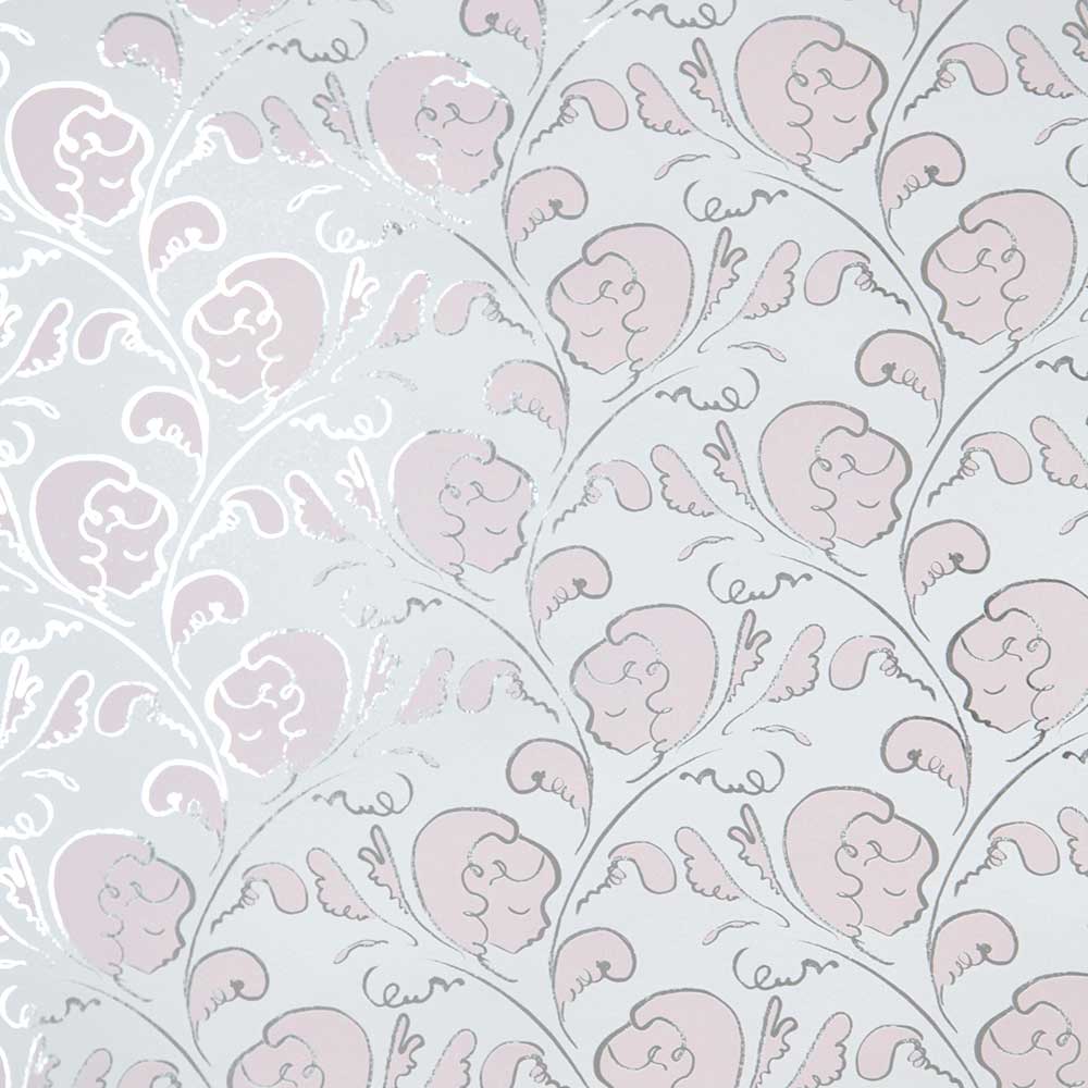 Dream Wallpaper - Silver / Power Pink - by Polly Dunbar Decoration