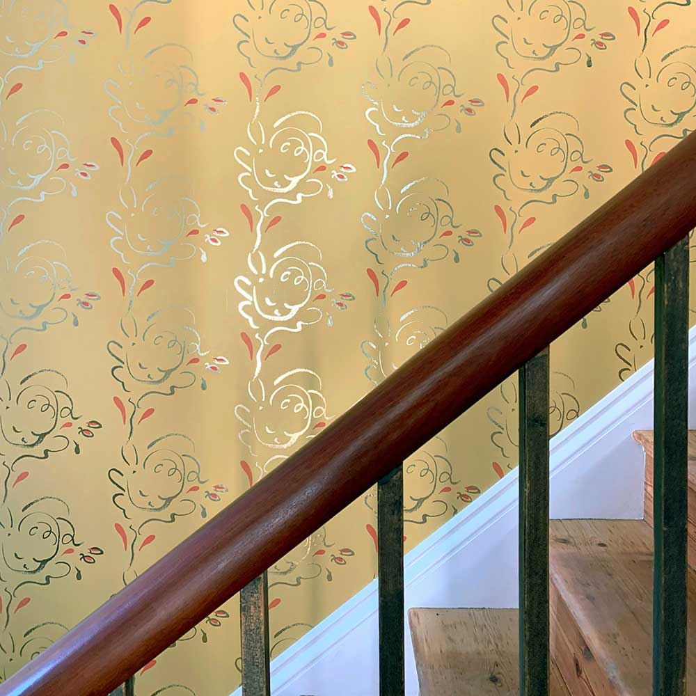 Seraph Wallpaper - Gold / Pavilion Yellow - by Polly Dunbar Decoration