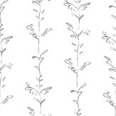 Stem Wallpaper - Graphite grey / white - by Polly Dunbar Decoration. Click for more details and a description.