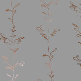 Stem Wallpaper - Copper / Grey - by Polly Dunbar Decoration. Click for more details and a description.