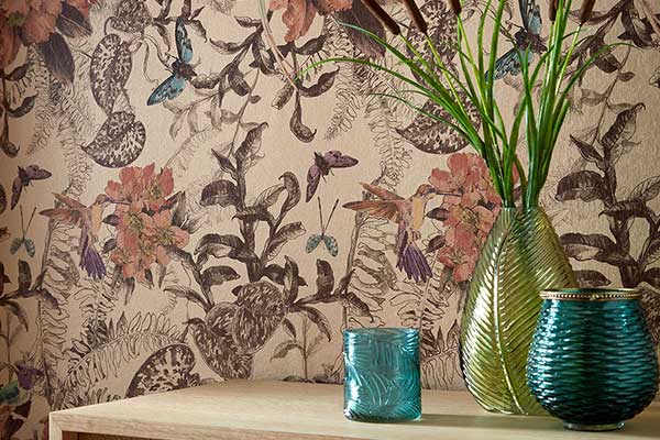 Hedgerow Wallpaper - Copper - by 1838 Wallcoverings