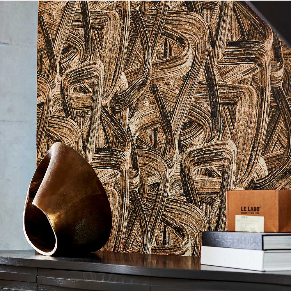 Seri Raphia Wallpaper - Charcoal / Natural - by Harlequin