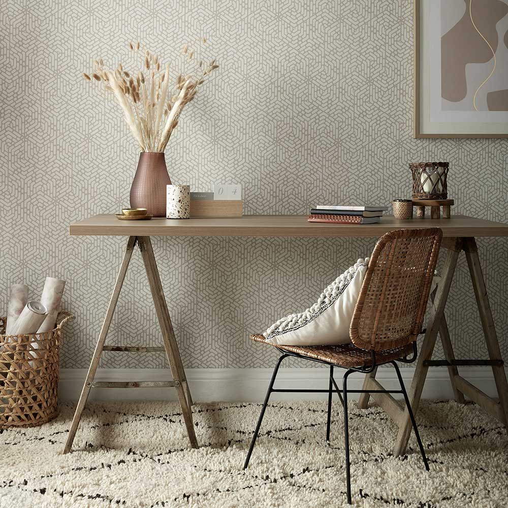 Willow Wallpaper - Barley - by 1838 Wallcoverings
