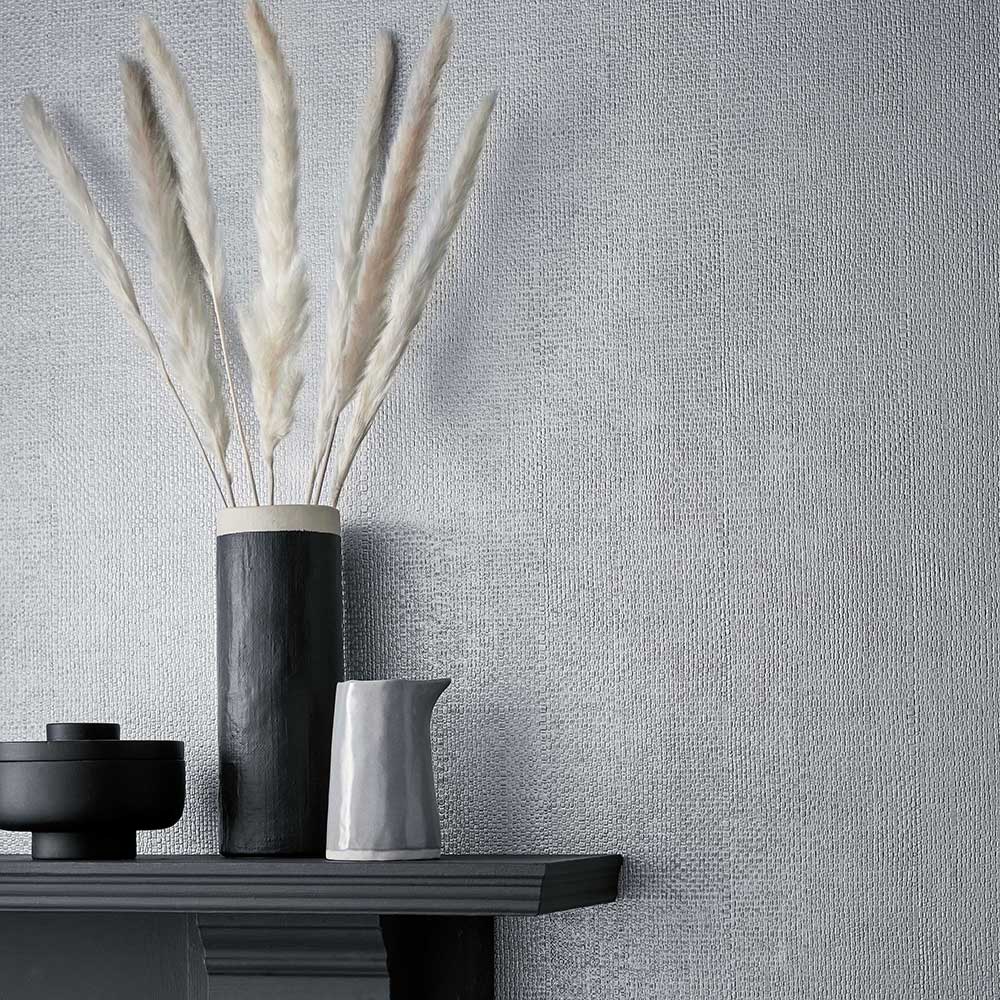 Serena Wallpaper - Silver - by 1838 Wallcoverings