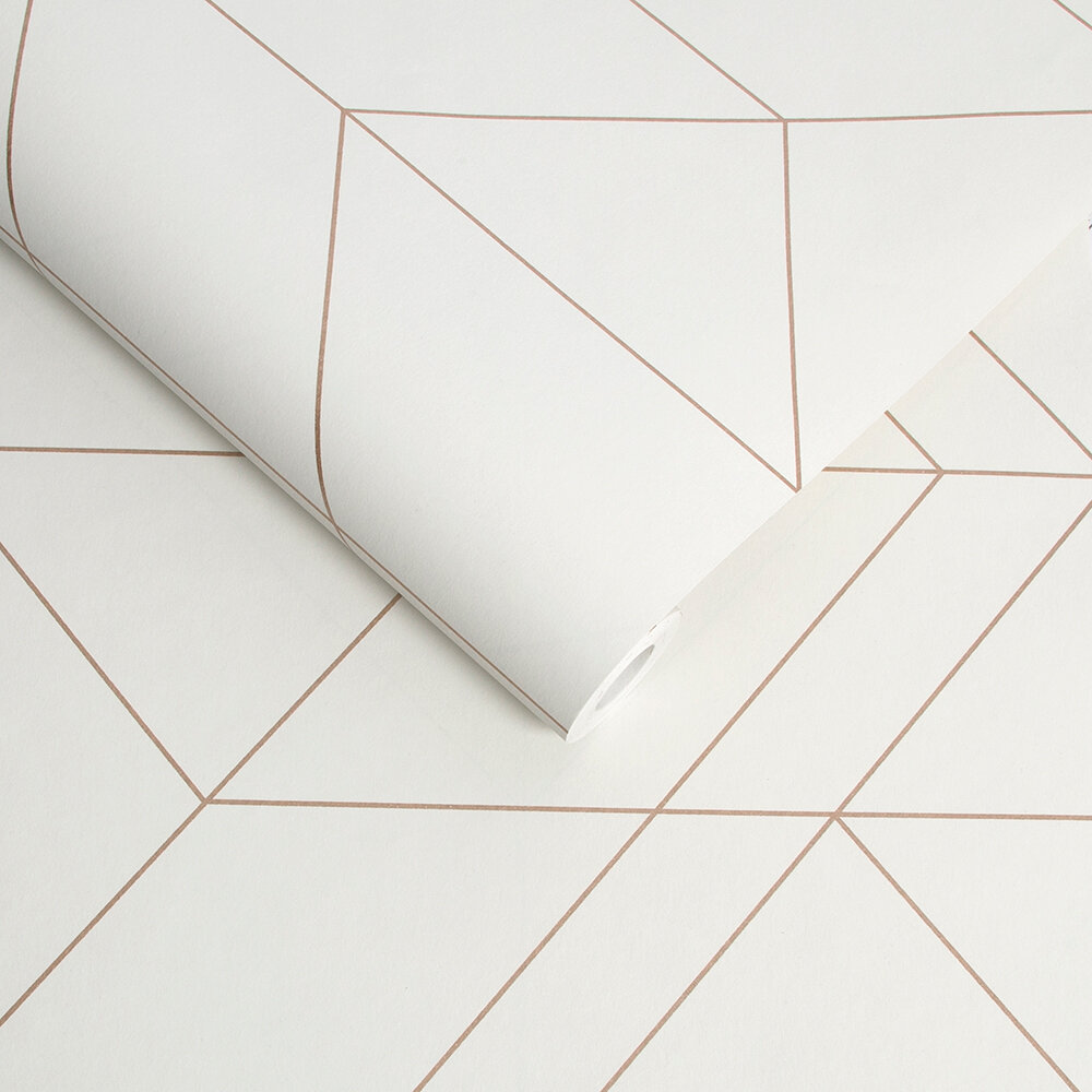 Balance Wallpaper - White / Rose Gold - by Graham & Brown