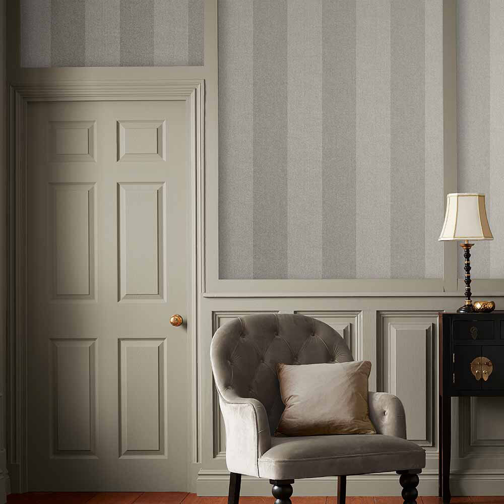 Heritage Stripe Wallpaper - Taupe - by Graham & Brown