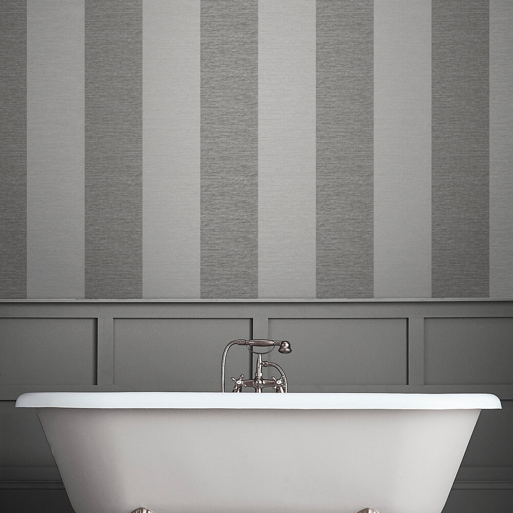 Atelier Stripe Wallpaper - Slate - by Graham & Brown
