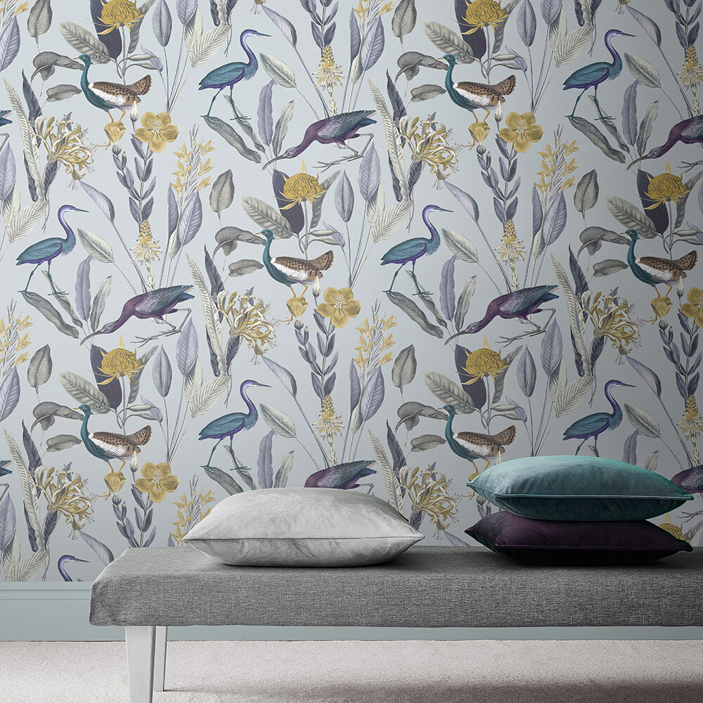 Glasshouse Wallpaper - Soft Grey - by Graham & Brown