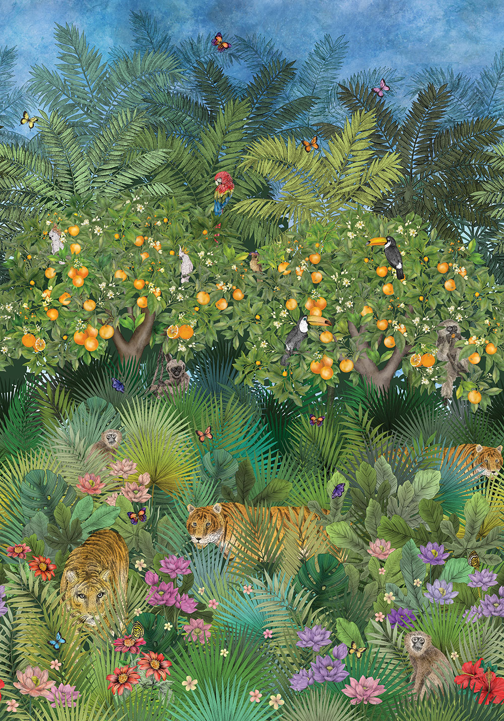 Tiger Grove Mural - Jungle - by Matthew Williamson