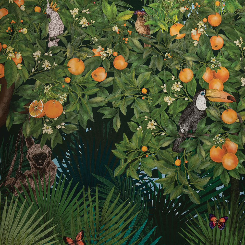 Orange Grove Mural - Multi-coloured - by Matthew Williamson