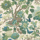 Magnolia Wallpaper - Emerald / Teal - by G P & J Baker. Click for more details and a description.