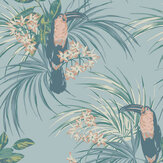 Le Toucan Wallpaper - Pale Blue - by 1838 Wallcoverings. Click for more details and a description.