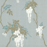 Leonora Wallpaper - Teal - by 1838 Wallcoverings. Click for more details and a description.