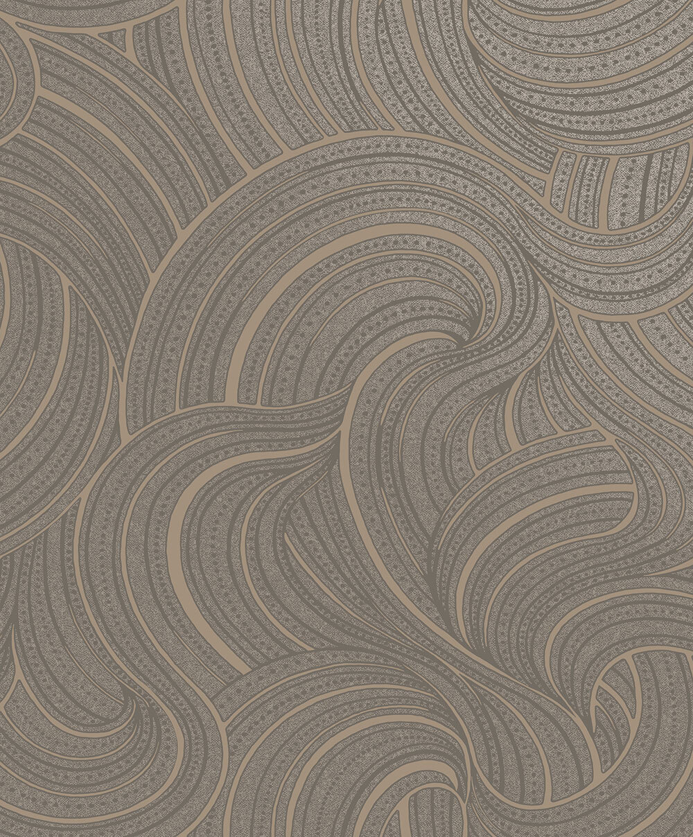 Aurora  Wallpaper - Slate/ Rose Gold - by Albany
